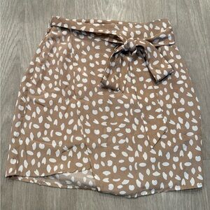 Lulu's Tan and White Spotted Mini Skirt